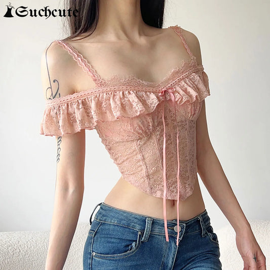 ✨ Blush Lace Ruffle Top ✨