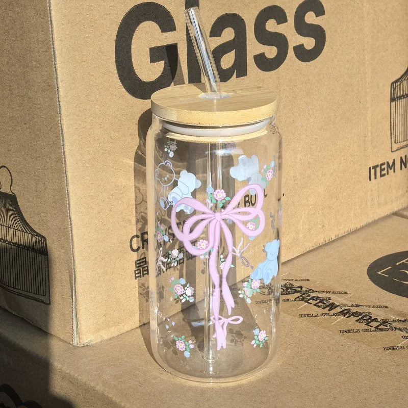 ✨Cute Bow Glass Cup✨