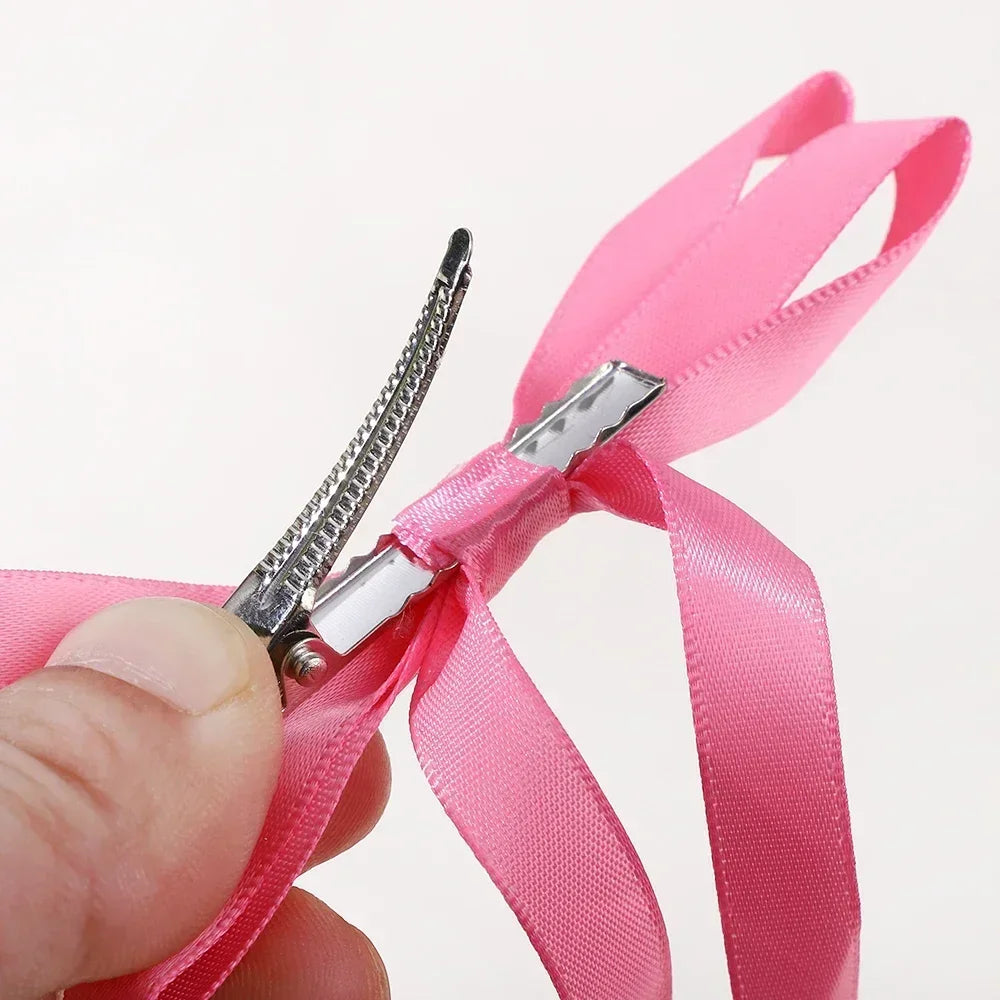 2pc Long Ribbon Bow Hairclips