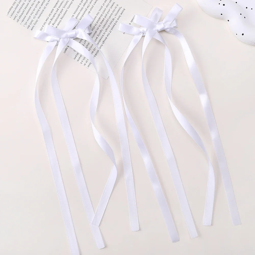 2pc Long Ribbon Bow Hairclips