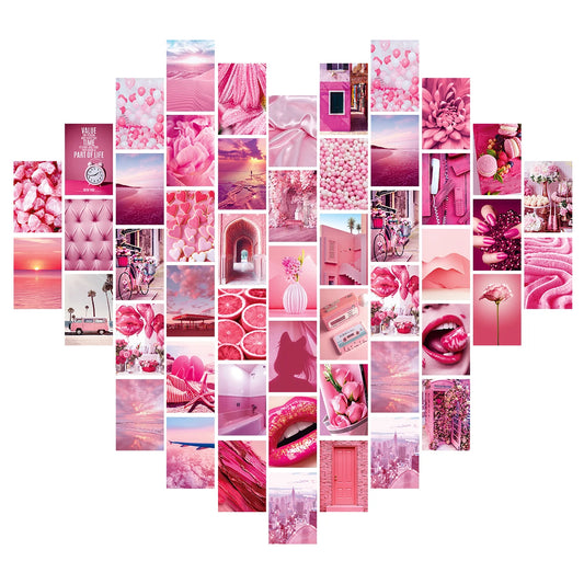 ✨Pink Aesthetic Wall Collage Set (50 Pieces) ✨