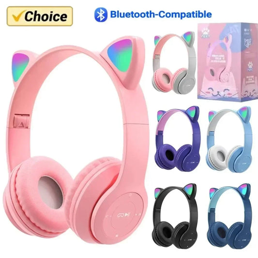 ✨Cat Ear LED Wireless Bluetooth Headphones✨