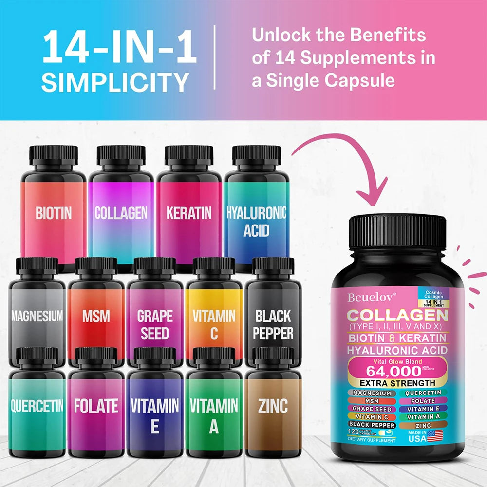 Collagen Peptides Types I, II, III, V & X Supplement