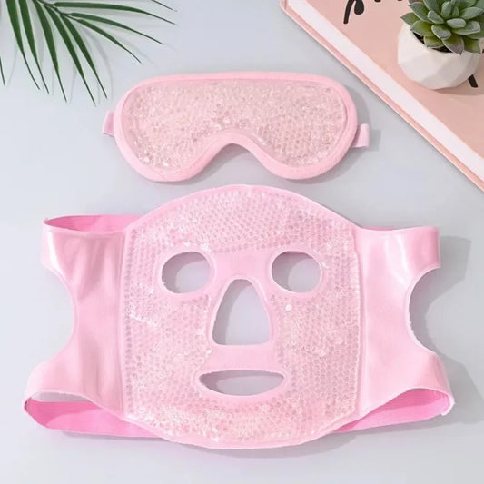 Reusable PVC Gel Cooling Face Mask Set