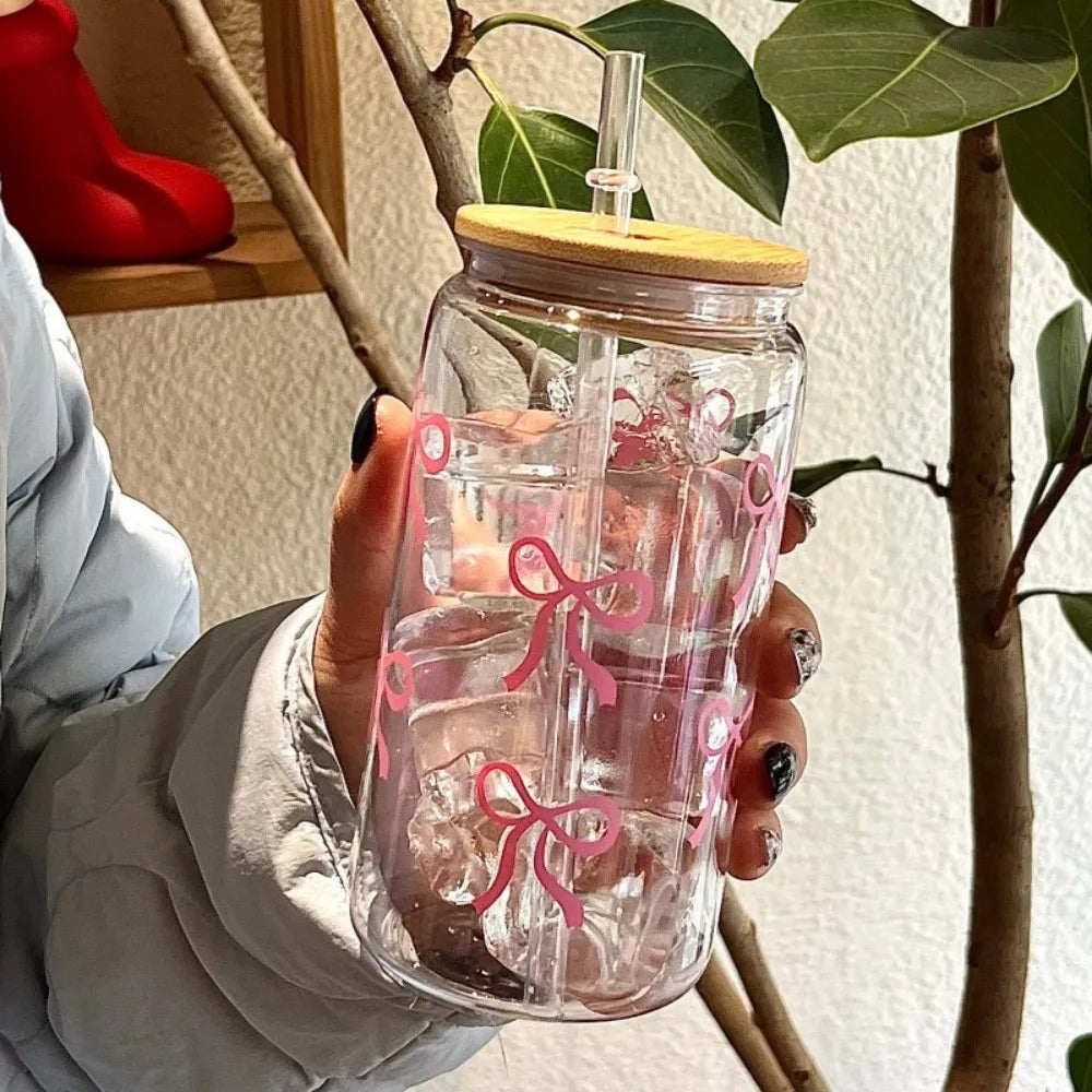 ✨Cute Bow Glass Cup✨
