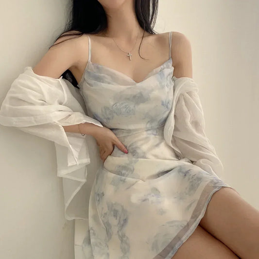 ✨ Chiffon Ink Print Dress ✨