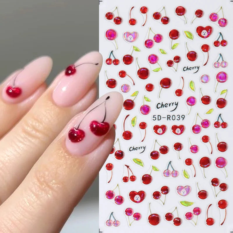 ✨3D Cherry Nail Stickers (Variety Pack)✨