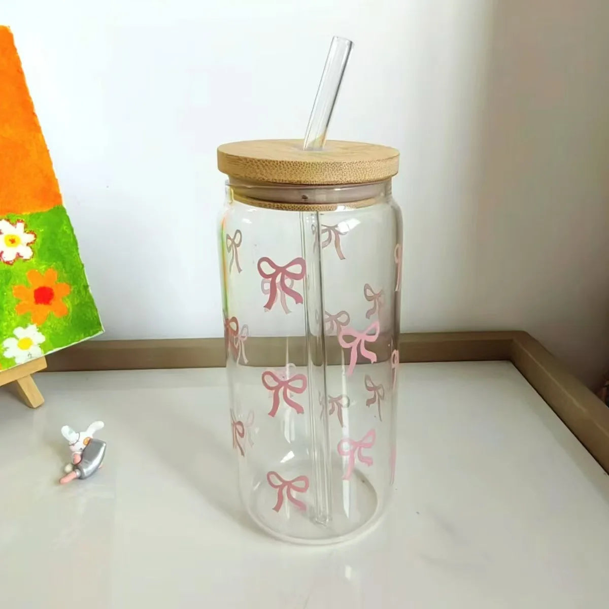 ✨Cute Bow Glass Cup✨