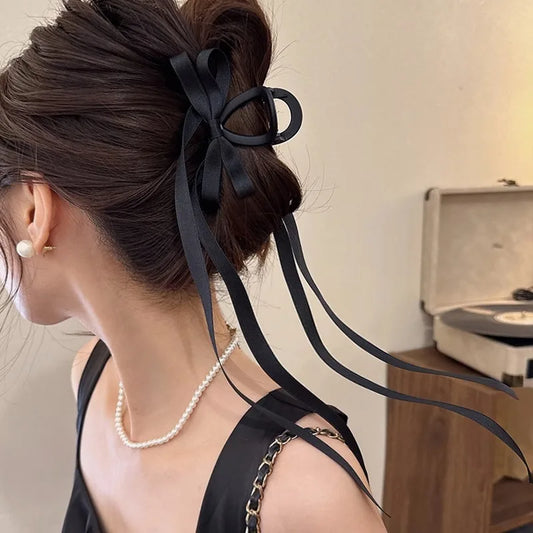 Ribboned Bow Hair Clip