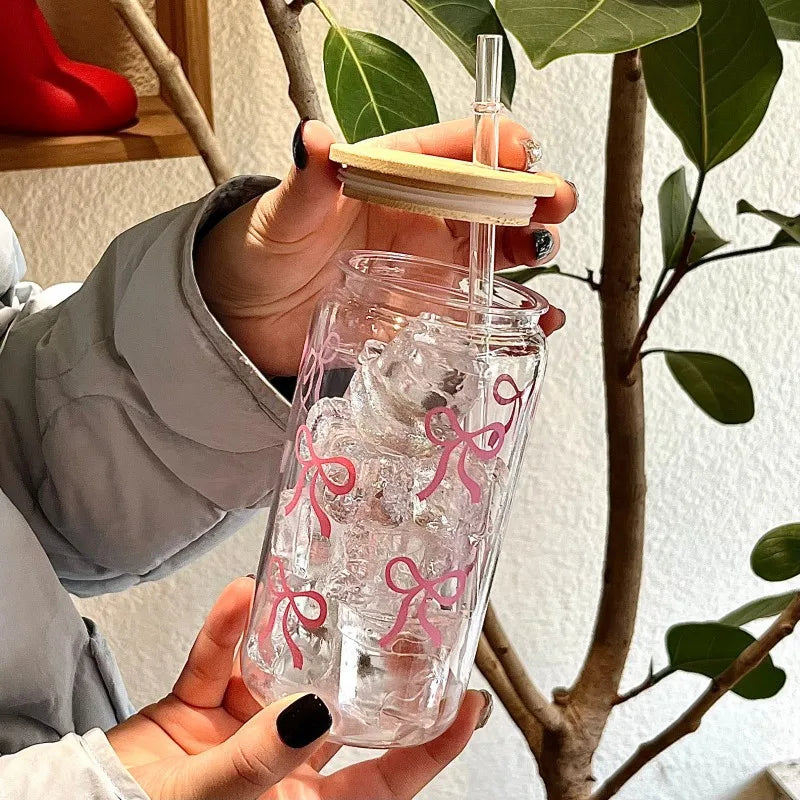 ✨Cute Bow Glass Cup✨