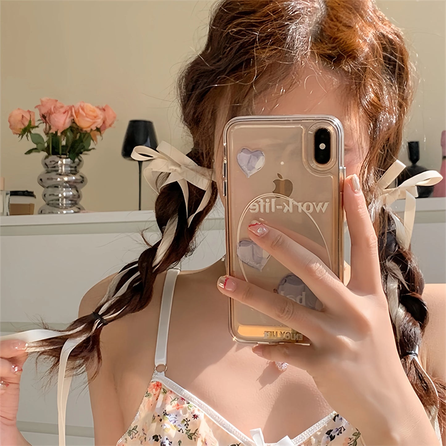 2pc Long Ribbon Bow Hairclips