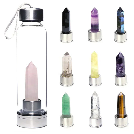 Magic Energy Crystal Glass Water Bottle