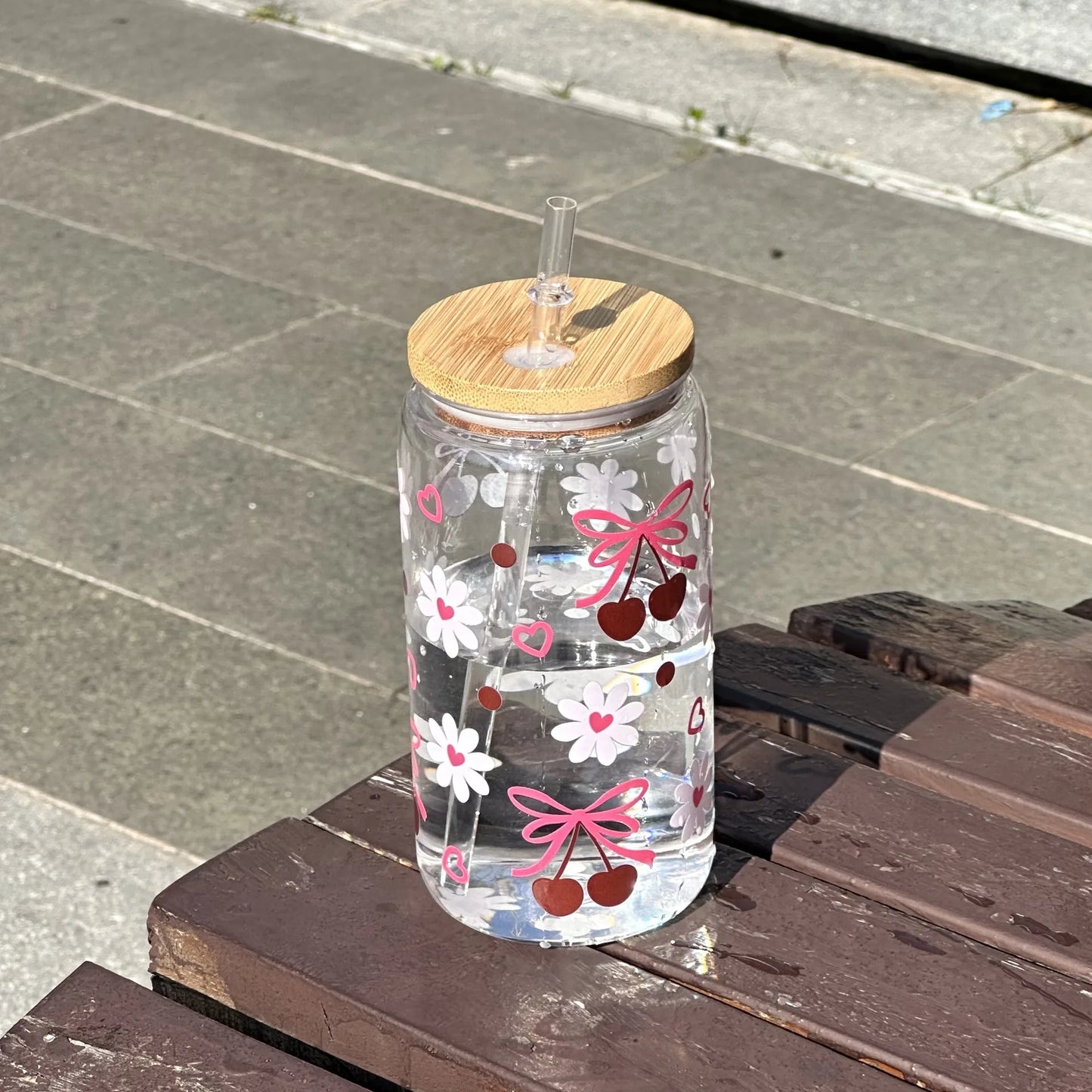 ✨Cute Bow Glass Cup✨
